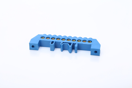 Terminale ferroviario a ponte in rame 10P Viti linea zero blu Connessione di fila Morsettiera elettrica Connettore striscia