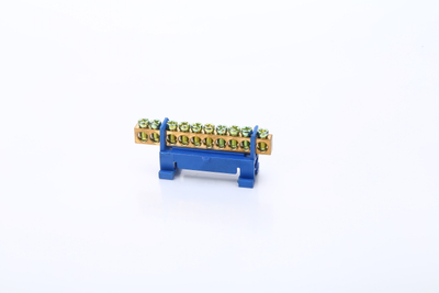 Connettore in ottone a vite blu Din Terminal Block Terra e blocchi neutri 10 Via Box di distribuzione Striscia di rame