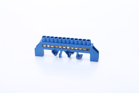 Morsettiera a vite a 12 posizioni blu Terminale a vite in ottone per filo di distribuzione elettrica